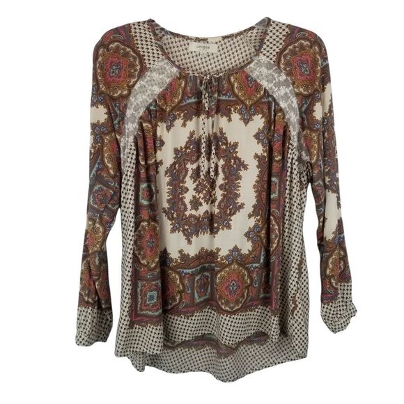 Cute UMGEE USA BOHO TOP WITH FRONT TIE. FLORAL DESIGN. SIZE S. - Picture 1 of 14